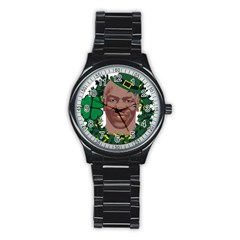 Kith Me I m Irith, Mike Tyson St Patrick s Day Design Stainless Steel Round Watch by twistedimagetees