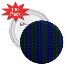 Split Diamond Blue Green Woven Fabric 2.25  Buttons (100 pack) 