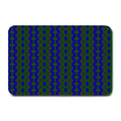 Split Diamond Blue Green Woven Fabric Plate Mats