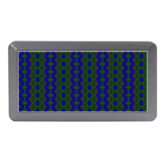 Split Diamond Blue Green Woven Fabric Memory Card Reader (Mini)