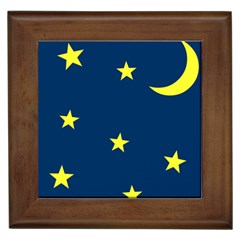 Star Moon Blue Sky Framed Tiles