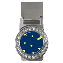 Star Moon Blue Sky Money Clips (CZ) 