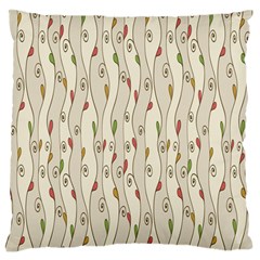 Flower Floral Leaf Large Flano Cushion Case (One Side)