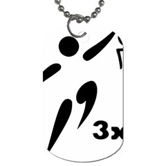 3 On 3 Basketball Pictogram Dog Tag (two Sides)