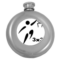 3 On 3 Basketball Pictogram Round Hip Flask (5 Oz) by abbeyz71