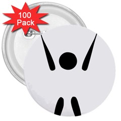 Air Sports Pictogram 3  Buttons (100 Pack) 