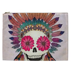 Tribal Hipster Colorful Skull Cosmetic Bag (xxl)  by Brittlevirginclothing
