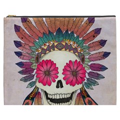 Tribal Hipster Colorful Skull Cosmetic Bag (xxxl)  by Brittlevirginclothing