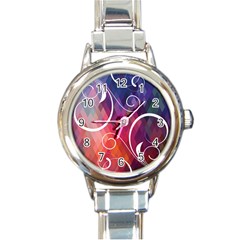 Brushes Chevron Round Italian Charm Watch