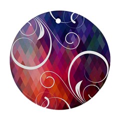 Brushes Chevron Round Ornament (Two Sides)