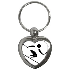 Alpine Skiing Pictogram  Key Chains (heart)  by abbeyz71