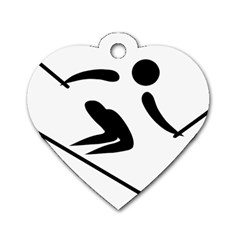 Alpine Skiing Pictogram  Dog Tag Heart (two Sides) by abbeyz71