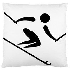 Alpine Skiing Pictogram  Large Flano Cushion Case (one Side) by abbeyz71