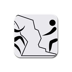 Mountaineering-climbing Pictogram  Rubber Square Coaster (4 Pack)  by abbeyz71