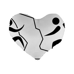 Mountaineering-climbing Pictogram  Standard 16  Premium Flano Heart Shape Cushions by abbeyz71