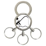 Angling Pictogram 3-Ring Key Chains Front