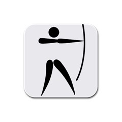 Archery Pictogram Rubber Square Coaster (4 Pack) 