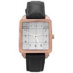 Abstract Architecture Contemporary Rose Gold Leather Watch  Front