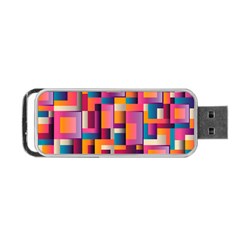 Abstract Background Geometry Blocks Portable Usb Flash (two Sides) by Amaryn4rt