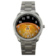 Abstract Blur Bright Circular Sport Metal Watch