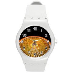 Abstract Blur Bright Circular Round Plastic Sport Watch (M)
