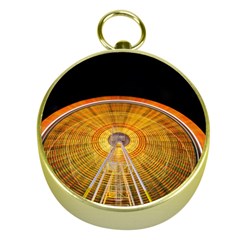 Abstract Blur Bright Circular Gold Compasses