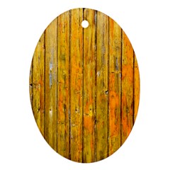Background Wood Lath Board Fence Oval Ornament (two Sides) by Amaryn4rt