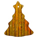 Background Wood Lath Board Fence Christmas Tree Ornament (Two Sides) Front