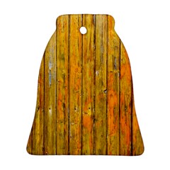 Background Wood Lath Board Fence Bell Ornament (two Sides) by Amaryn4rt