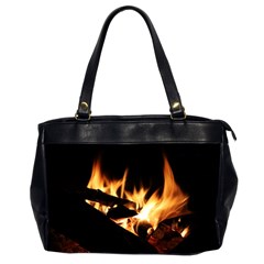 Bonfire Wood Night Hot Flame Heat Office Handbags (2 Sides)  by Amaryn4rt