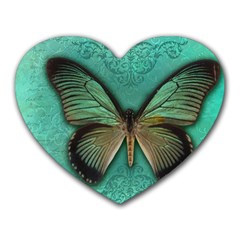 Butterfly Background Vintage Old Grunge Heart Mousepads by Amaryn4rt