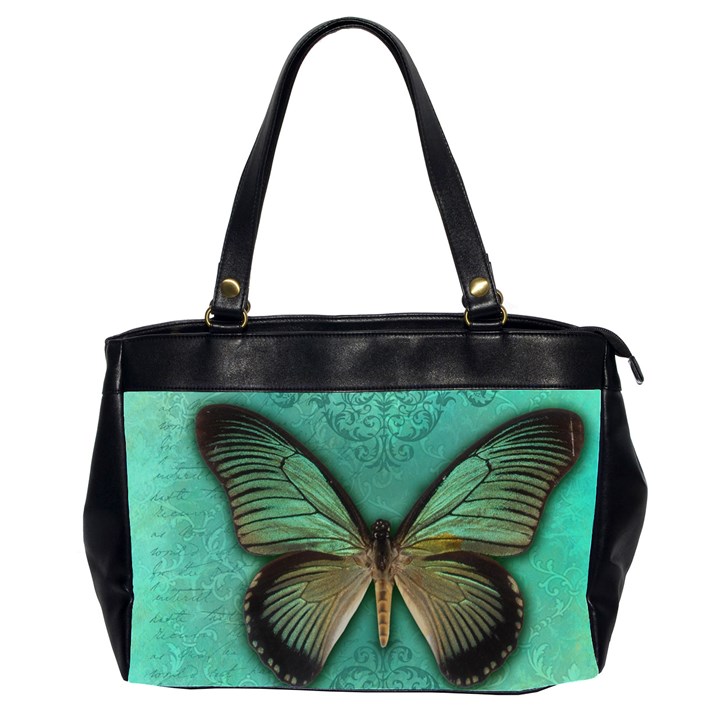 Butterfly Background Vintage Old Grunge Office Handbags (2 Sides) 