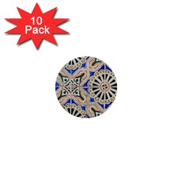 Ceramic Portugal Tiles Wall 1  Mini Buttons (10 Pack)  by Amaryn4rt