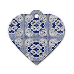 Ceramic Portugal Tiles Wall Dog Tag Heart (one Side) by Amaryn4rt