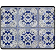 Ceramic Portugal Tiles Wall Fleece Blanket (medium)  by Amaryn4rt
