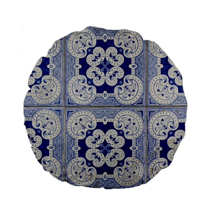 Ceramic Portugal Tiles Wall Standard 15  Premium Round Cushions