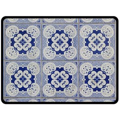 Ceramic Portugal Tiles Wall Double Sided Fleece Blanket (large)  by Amaryn4rt