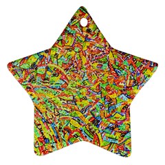 Canvas Acrylic Design Color Star Ornament (two Sides) by Amaryn4rt