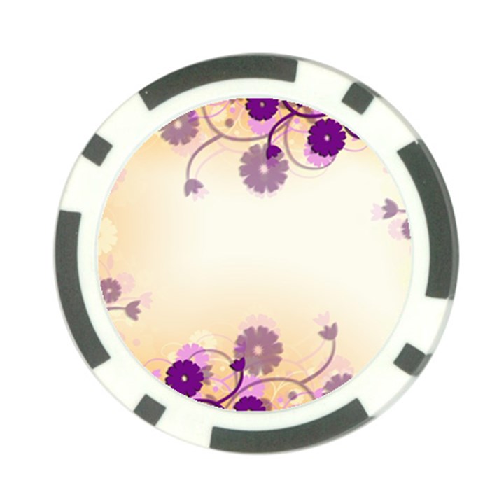 Floral Background Poker Chip Card Guard