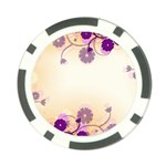 Floral Background Poker Chip Card Guard Back