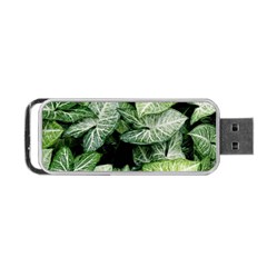 Green Leaves Nature Pattern Plant Portable Usb Flash (two Sides)