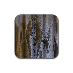 Grunge Rust Old Wall Metal Texture Rubber Coaster (square)  by Amaryn4rt
