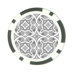 Mandala Line Art Black And White Poker Chip Card Guard