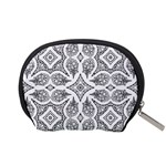 Mandala Line Art Black And White Accessory Pouches (Small)  Back