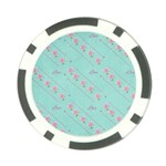 Love Flower Blue Background Texture Poker Chip Card Guard (10 pack) Front