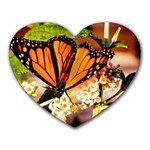 Monarch Butterfly Nature Orange Heart Mousepads Front