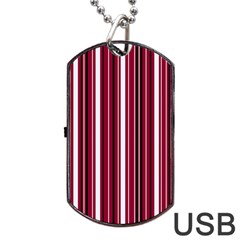 Red Lines Dog Tag Usb Flash (one Side) by Valentinaart