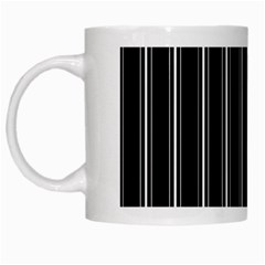 Black And White Lines White Mugs by Valentinaart