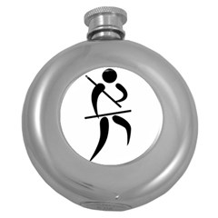 Arnis Pictogram Round Hip Flask (5 Oz) by abbeyz71