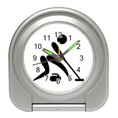 Curling Pictogram  Travel Alarm Clocks by abbeyz71